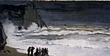 Claude Monet Rough Sea At Etretat painting